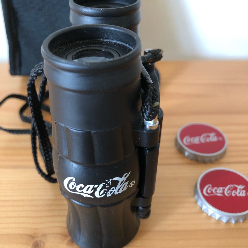 Coca Cola Black Bottle-Shaped Binoculars w/Black Holster Carrying Case - Picture 8 of 11